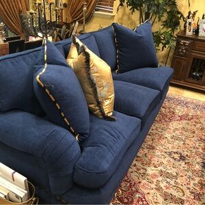 Blue and Gold Accent Pillows for Elegant Decor